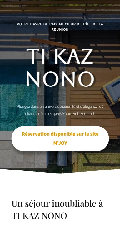 Aperçu du site de la villa Ti Kaz Nono à La Réunion