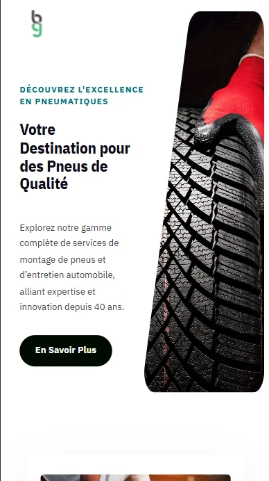 Aperçu du site Bisgomma, pneus et entretien automobile